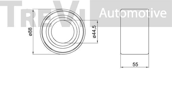 TREVI AUTOMOTIVE Комплект подшипника ступицы колеса WB2216